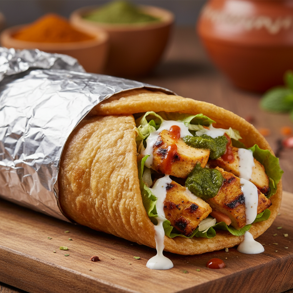 Chicken Malai Botti Wrap